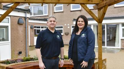 Nick Hewetson-Jones, Eskdale House Registered Manager, with Councillor Lisa Brown, Cumberland Council Executive Member for Adults and Community Health at Eskdale House.
