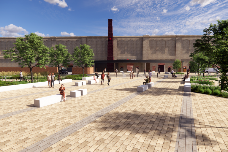 Artist impression of George Square Piazza and new southern station entrance