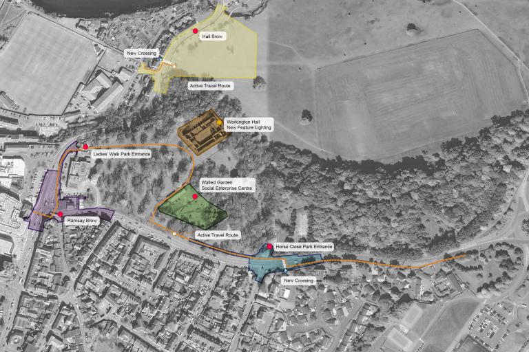 Workington Gateway schemes on a map