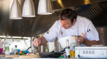 Jon Fell Chef cooking at a Taste event