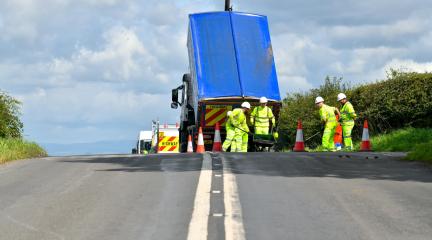 Cumberland Highways workers carrying out road improvement works