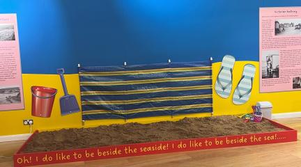 Indoor beach at Beacon exhibition