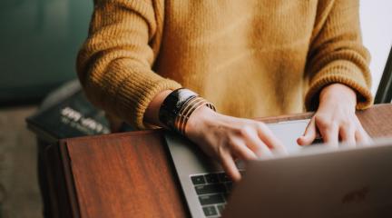 Woman using a laptop