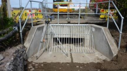 Installation of culvert headwall