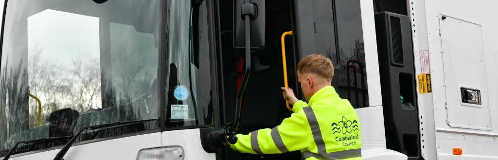 Allerdale waste staff and waste truck