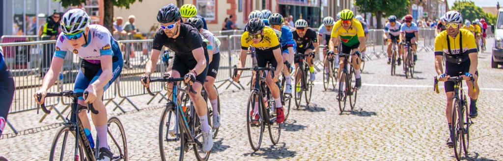 Cyclists racing in the Solway Coast Cycling Festival