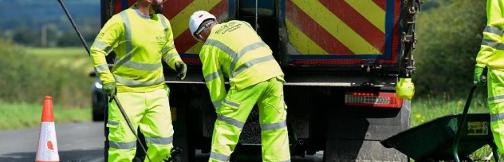 Men working on road