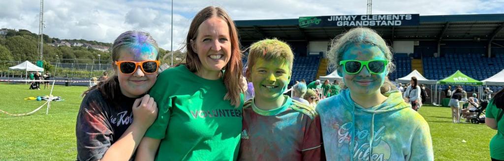 Colour run participants at Whitehaven's Health and Wellbeing Festival