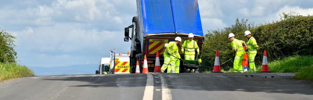 Cumberland Highways workers carrying out road improvement works