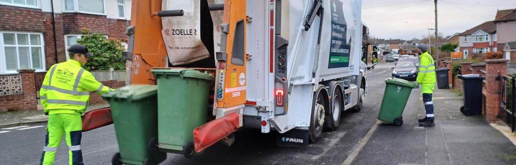 waste crew collecting garden waste